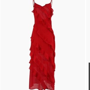 Ladder Ruffle Zippered Long Dress